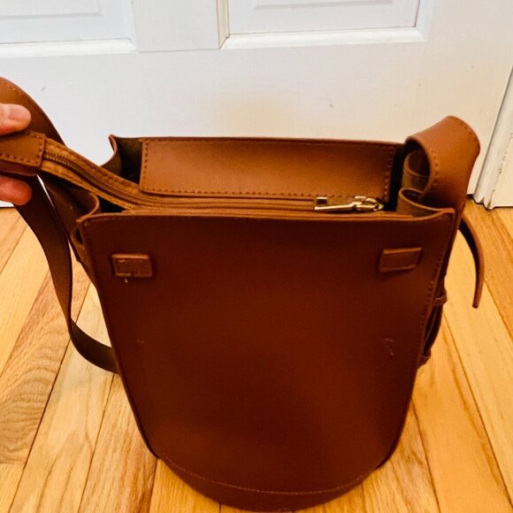 KATIE Q Celine Style Bucket Bag Leather Brown BRAND NEW - Picture 9 of 16